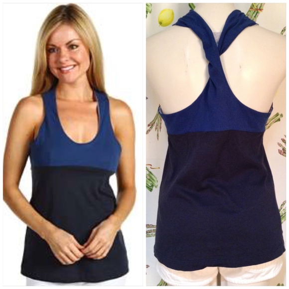 Lacoste Tops - Lacoste Navy Twist Back Tennis Tank Top Size 40/8